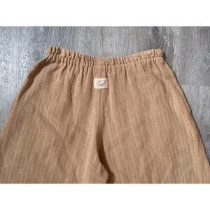 Usaato Brown Natural Linen Woven Wide Leg Palazzo Shorts Japan Sz S Rabbit 25"w
